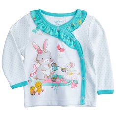 Распашонка kari размер 1-3, белый/голубой