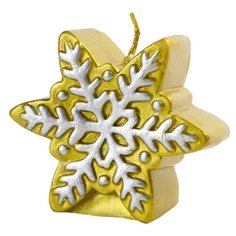 Свеча Феникс Present новогодняя Снежинка (78314 / 78315 / 78316) золотая