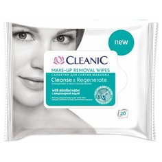 Cleanic салфетки для снятия макияжа Очищение и восстановление с мицеллярной водой, 20 шт.