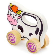 Каталка-игрушка Alatoys Коровка (ККР01) белый/черный