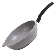 Сковорода Kukmara Мраморная 22 см со съемной ручкой, светлый мрамор