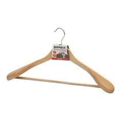 Вешалка Brabix Люкс анатомическая с антискользящей перекладиной натуральный