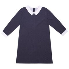 Платье Апрель размер 116-60, темно-синий/белый горох