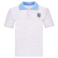 Поло Апрель размер 116-60, светло-серый/голубой
