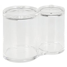 Контейнер UVOO для ватных палочек, дисков "Ванная штучка 2 в 1" прозрачный