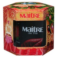 Набор Чай черный индийский + керамическая кружка с ложкой Maitre Зимнее чаепитие, 90 г