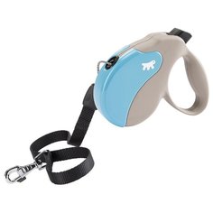 Поводок-рулетка для собак Ferplast Amigo cord L бежевый/голубой 5 м