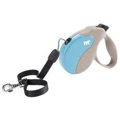Поводок-рулетка для собак Ferplast Amigo cord S бежевый/голубой 5 м
