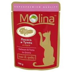 Корм для кошек Molina Пауч для кошек Лосось и тунец в соусе (0.1 кг) 1 шт.