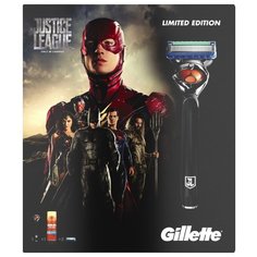 Набор Gillette Fusion ProGlide Лига справедливости, бритва, гель для бритья + сменные кассеты – 3 шт.