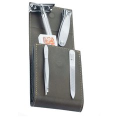 Набор Dovo Solingen 574056 чехол, щипчики 504006, пинцет 4573546, пилка 405356, Т-образная бритва 9023001 + сменные кассеты – 10 шт.