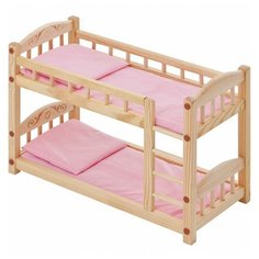 PAREMO Кукольная кроватка двухъярусная (PFD116-04) бежевый/розовый