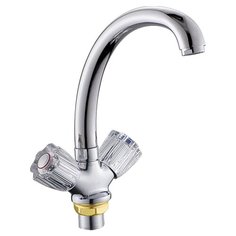 Смеситель для кухни (мойки) Potato P42319 двухрычажный хром