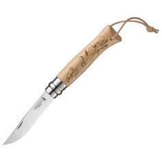 Нож складной OPINEL №8 Trekking Дуб сурок, козел и эдельвейс