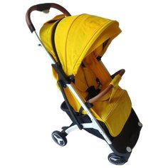 Прогулочная коляска Yoya Plus 3 2019 (сумка-чехол, подстак., дожд., москит., бампер, бамбук. коврик, накидка на ножки, ремешок на руку, корзина д/пок, ремешок д/переноса на плече, ремешок раздел. ножек, крючки д/сумок) желтый/белая рама, цвет шасси: б