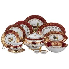 Столовый сервиз Moritz Zdekauer Охота Красная (655-180) красный/белый/золотой