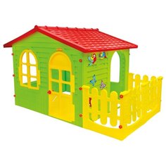 Домик Mochtoys Садовый с забором 10498 салатовый/красный/желтый