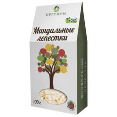Миндаль Оргтиум бланшированный резаный, картонная коробка 100 г