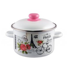 Кастрюля Appetite Париж 4 л, белый/розовый