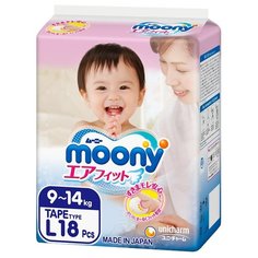 Moony подгузники L (9-14 кг) 18 шт.