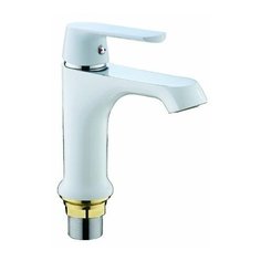 Смеситель для раковины (умывальника) Frap H31 F1031/H32 F1032/H33 F1033 однорычажный двухцветный белый/хром