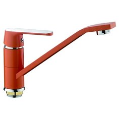 Смеситель для кухни (мойки) Frap H31 F4931/H32 F4932/H33 F4933 однорычажный двухцветный оранжевый/хром
