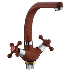 Смеситель для кухни (мойки) Frap H5408 F5408 двухрычажный коричневый