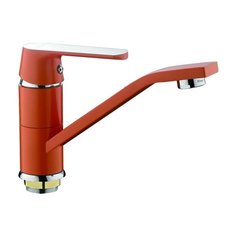 Смеситель для кухни (мойки) Frap H31 F4531/H32 F4532/H33 F4533 однорычажный двухцветный оранжевый/хром