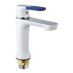 Смеситель для раковины (умывальника) Frap F1034 однорычажный двухцветный белый/хром