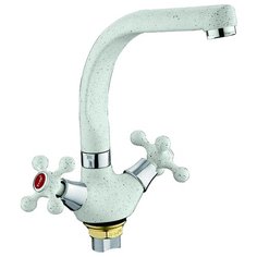 Смеситель для кухни (мойки) Frap H5408 F5408 двухрычажный белый