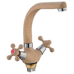 Смеситель для кухни (мойки) Frap H5408 F5408 двухрычажный бежевый