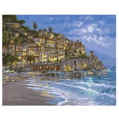 Рыжий кот Картина по номерам "Вечерний город у моря" 40х50 см (AWD036)