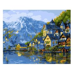 Рыжий кот Картина по номерам " Город у воды и горы" 40х50 см (AWD052)