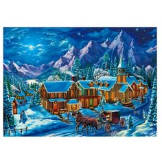 Рыжий кот Картина по номерам "Заснеженный город и горы" 40х50 см (AWD050)