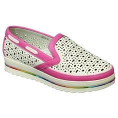 Слипоны Зебра 10318-2/10319-2 размер 32, белый/розовый