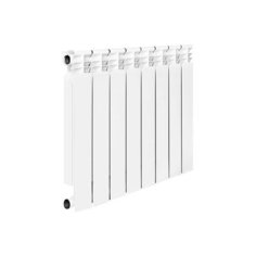 Радиатор секционный биметаллический Oasis BM 500/100 x8 теплоотдача 1560 Вт, 8 секций, подключение боковое правое RAL 9016