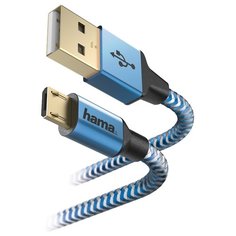 Кабель HAMA USB - microUSB (00178287) 1.5 м синий