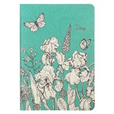 Ежедневник Канц-Эксмо In Bloom Графика недатированный, искусственная кожа, А6, 128 листов, зеленый
