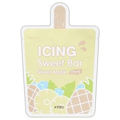 APIEU тканевая маска Icing Sweet Bar Pineapple увлажняющая с экстрактом ананаса, 21 мл