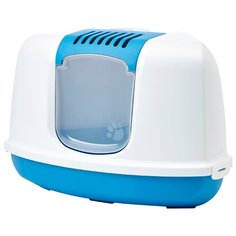 Туалет-домик для кошек SAVIC Nestor Corner 58.5х45.5х40 см белый/голубой