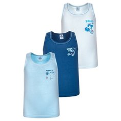 Майка BAYKAR 3 шт., размер 146/152, белый/голубой/синий