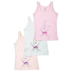 Майка BAYKAR 3 шт., размер 98/104, белый/розовый/персиковый