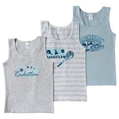 Майка BAYKAR размер 86/92, белый/серый/голубой