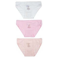 Трусики BAYKAR 3 шт., размер 110/116, белый/персиковый/розовый