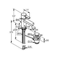 Смеситель для раковины (умывальника) KLUDI Zenta 38250 0575 однорычажный хром