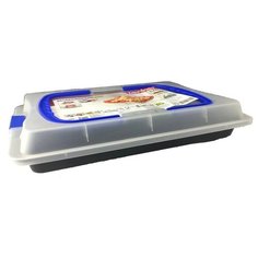 Противень для запекания Fackelmann Easy Clean 3658 переносной, с крышкой (42х29х4 см) черный/белый