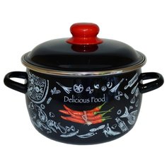 Кастрюля Appetite Chilli 3 л, черный/красный