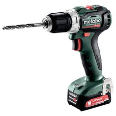 Аккумуляторная дрель-шуруповерт Metabo PowerMaxx BS 12 BL 2.0Ач x2 кейс 45 Н·м зеленый/черный