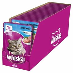 Корм для кошек Whiskas с лососем 24шт. х 85 г (паштет)