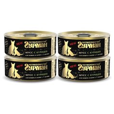 Корм для кошек Четвероногий Гурман Golden Line с курицей 4шт. х 100 г (паштет)